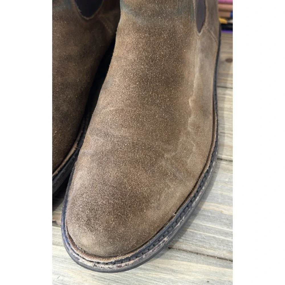 Frye Seth Suede Chelsea Boots Brown Preppy City Men's Size 9 D‎